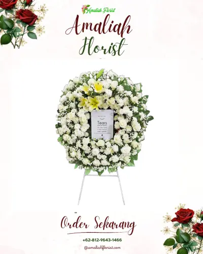Krans Bunga Duka Cita di Ario Kemuning